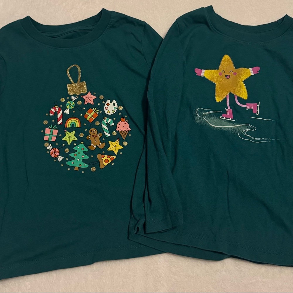 Cat & Jack Girls Long Sleeve T-shirts 4T bundle 2 shirts!